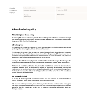 alkohol- och drogpolicy,