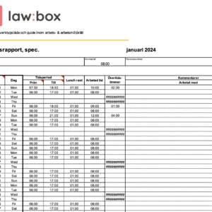 tidrapporteringsmall